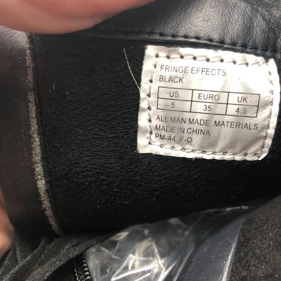 KENNETH COLE Reaction Black Fringe Wedge Boots 5 - Picture 6 of 7